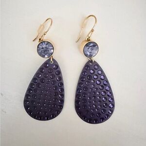 Coach Purple and Gold Teardrop Earrings